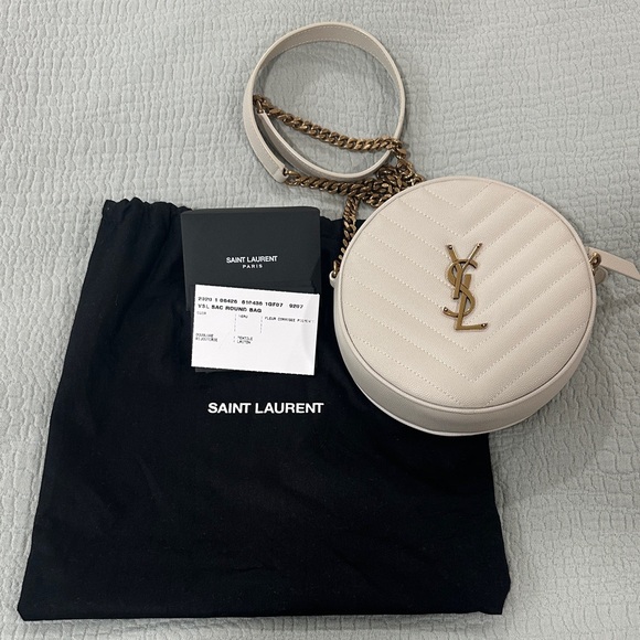Saint Laurent Ivory Quilted Crossbody Bag - Picture 4 of 10